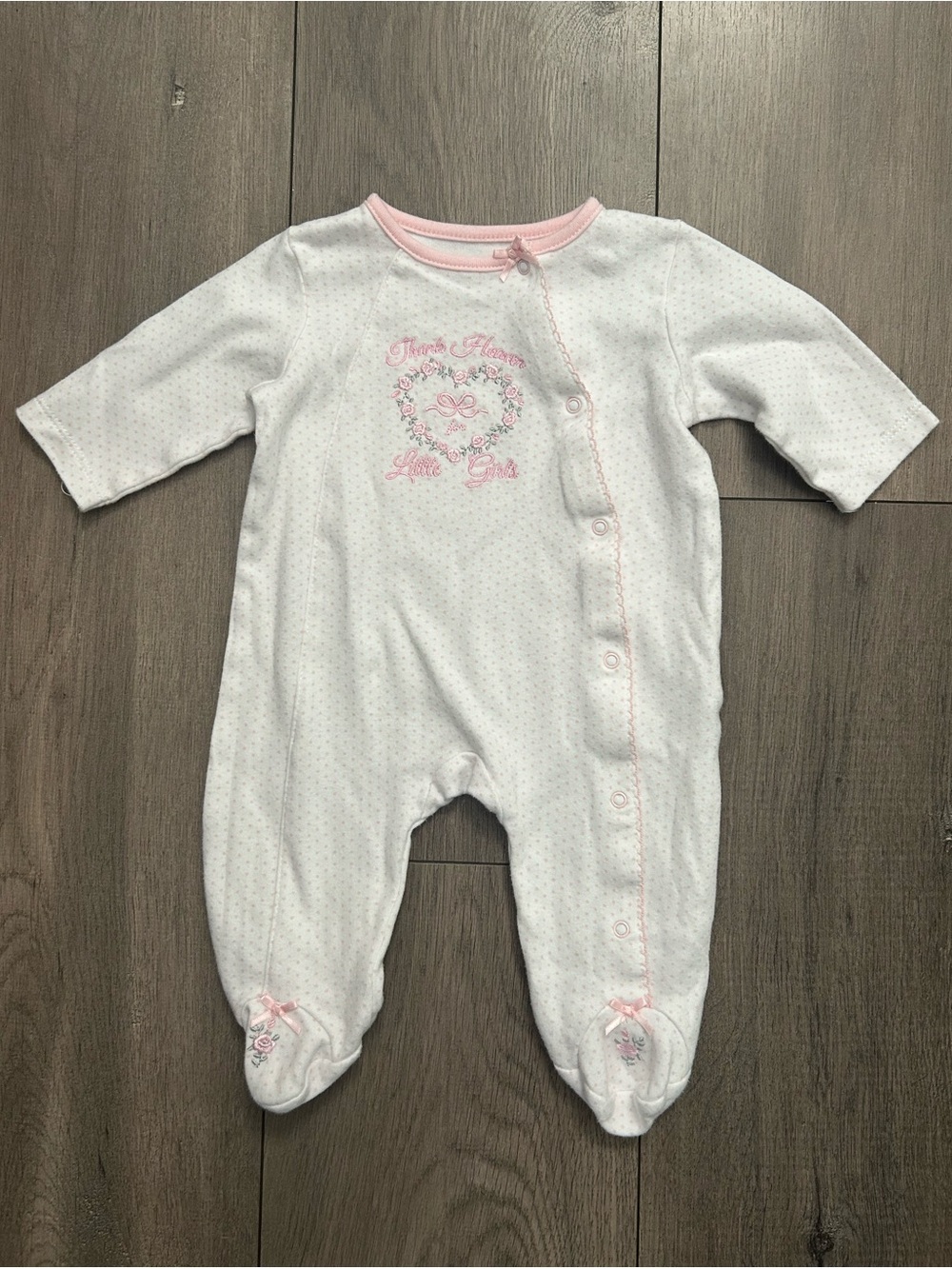 Little Me "Thank Heaven for Little Girls" footed coveral - 3 months